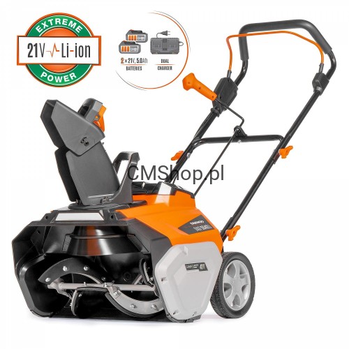 Przejdź do produktu Odśnieżarka akumulatorowa DAEWOO DAST 5542Li SET 2x21V 5.0Ah 51cm Zestaw