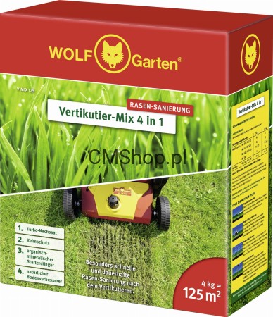 Mieszanka wertykulacyjna 4w1 WOLF-Garten V-MIX 125  | Dostępny od ręki | Black Friday