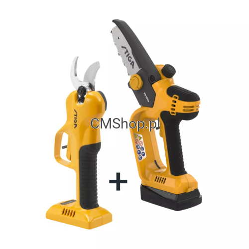 Przejdź do produktu Zestaw  akumulatorowy STIGA SP 100e 2.0 Ah Pilarka PR 100e + sekator SC 100e Zestaw